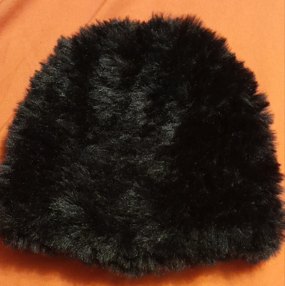 Cozy Black Faux Fur Babies Beanie